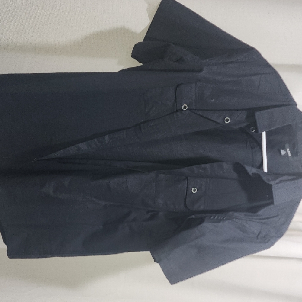 Alfani Black Lightweight Jacket with Collared Design and Long Sleeves